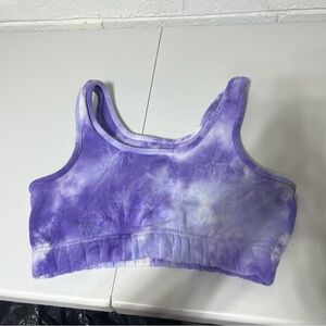 Refuge Athletics Thick Sweatshirt Material Crop Top Sports Bra Tie Dye Large